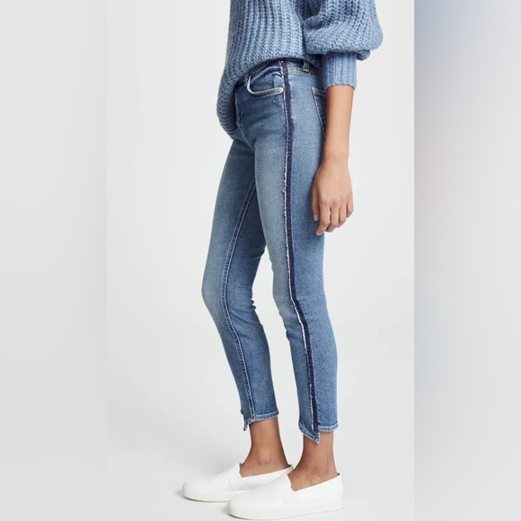 7 For All Mankind Luxe Vintage The Ankle Skinny Jeans Angled Seams size 28 - Picture 1 of 11